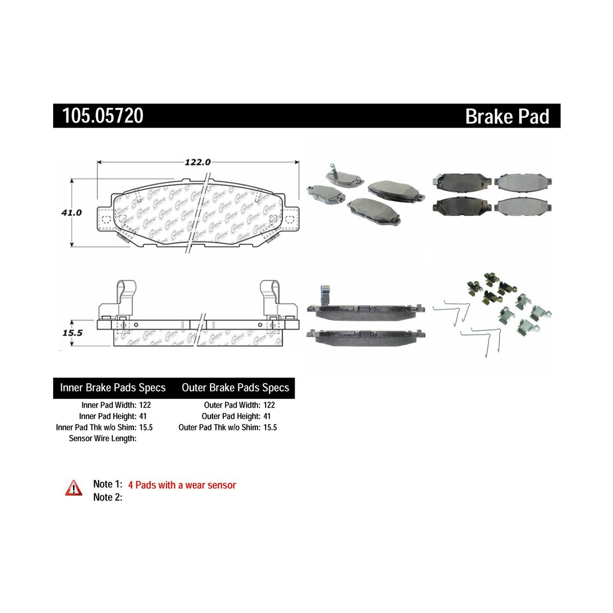 Centric Parts Disc Brake Pad Set 105.05720