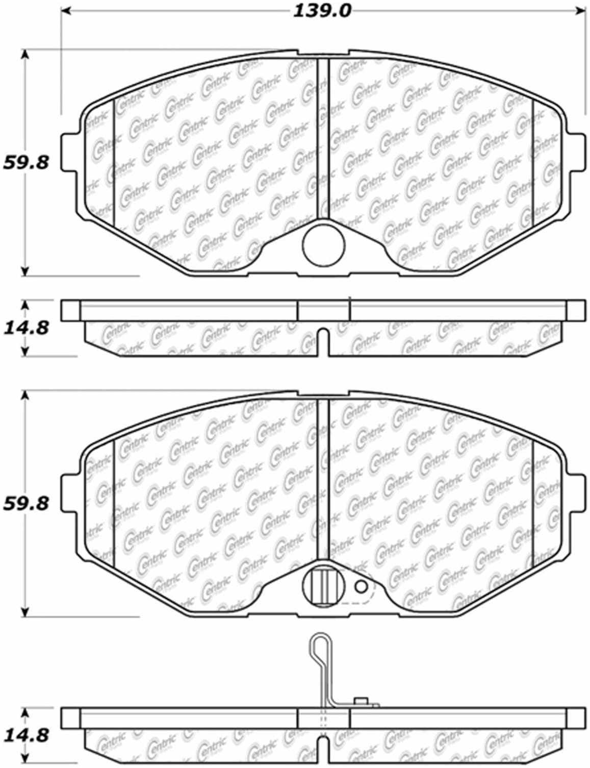 Centric Parts Disc Brake Pad Set Posi Quiet for Daily Driving 105.05870