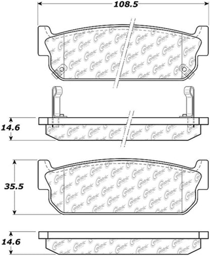 Centric Parts Disc Brake Pad Set Posi Quiet Ceramic with Shims and Hardware for 1994-1996 Infiniti Q45 105.05881