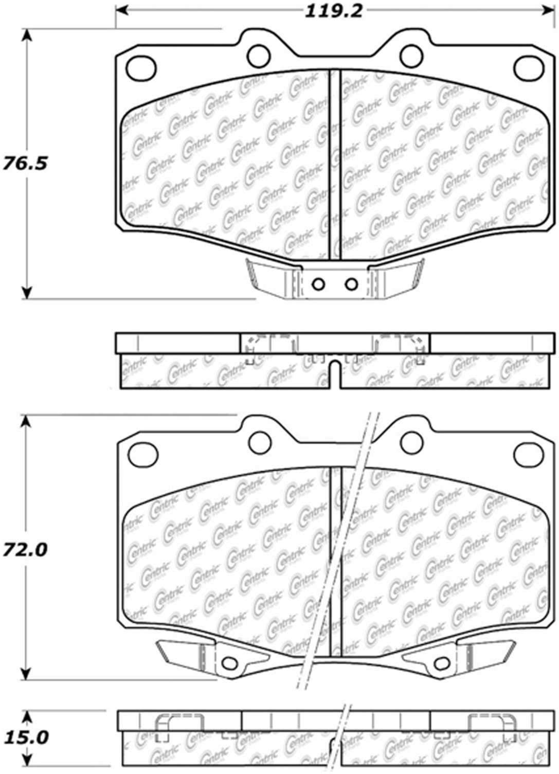 Centric Parts Disc Brake Pad Set Posi Quiet Ceramic with Shimmed for 1991-1996 Toyota 4Runner T100 105.06110