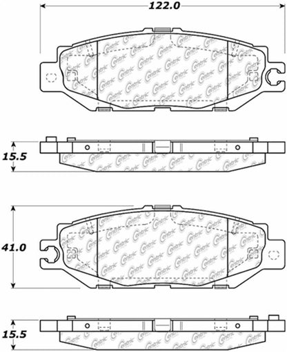 Centric Parts Disc Brake Pad Set Posi Quiet Ceramic with Shims for Lexus LS400 2000-1993 105.06130