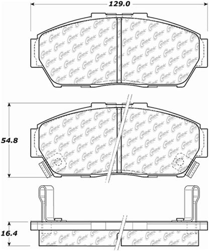 Centric Parts Disc Brake Pad Set Posi Quiet Ceramic with Shims and Hardware for 2001-1994 Acura Integra 1995-1993 Honda Civic 105.06170