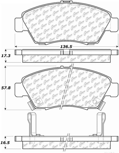 Centric Parts Disc Brake Pad Set Posi Quiet Ceramic with Shims for 2002-2006 Acura RSX 2004-2005 Honda Civic 105.06210