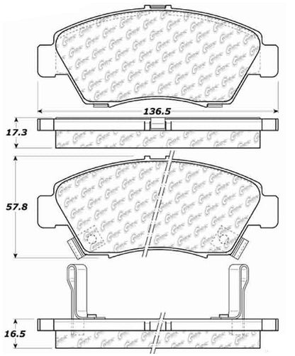 Centric Parts Disc Brake Pad Set Posi Quiet Ceramic with Shims for 1993-1997 Honda Civic 105.06211