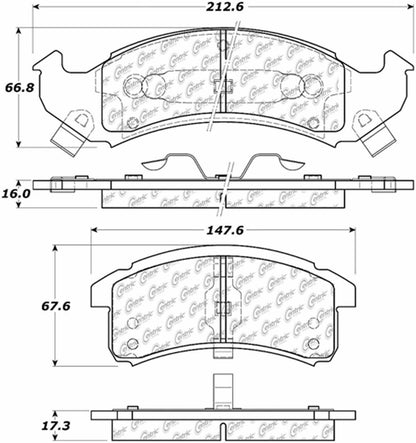 Centric Parts Disc Brake Pad Set Posi Quiet Ceramic with Shims for 1994-1999 Buick LeSabre 105.06230