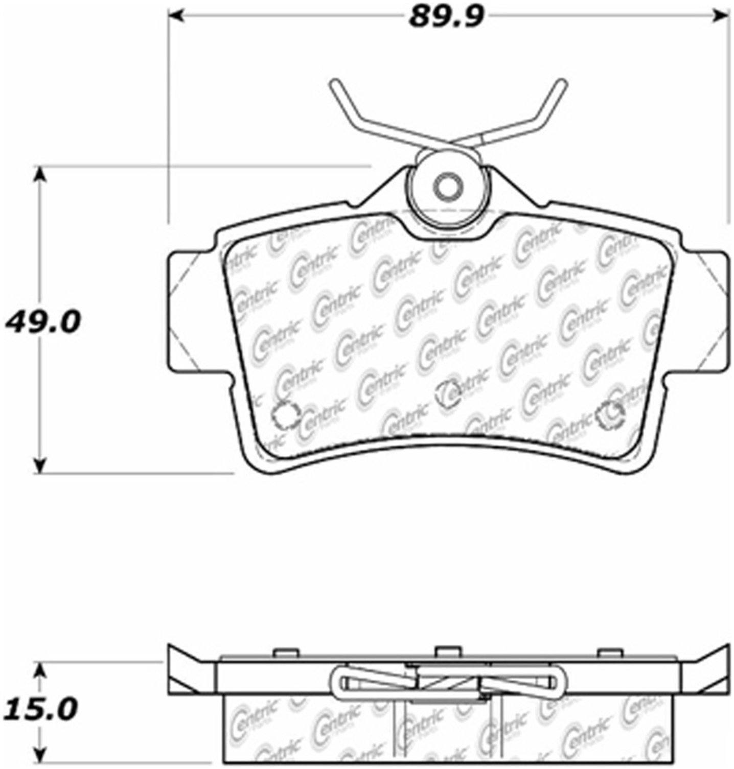 Centric Parts Disc Brake Pad Set Posi Quiet Ceramic with Shims and Hardware for 1994-2004 Ford Mustang 105.06271