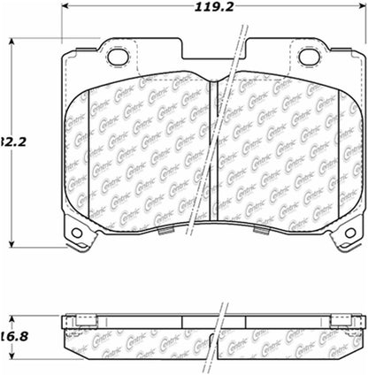 Centric Parts Disc Brake Pad Set Posi Quiet Ceramic with Shims for 1993-1998 Toyota Supra 105.06290