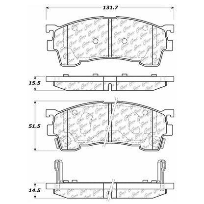 Centric Parts Disc Brake Pad Set Posi Quiet Ceramic with Shims for Ford Probe 1993‑1997 Mazda 626 1993‑2002 MX‑6 1993‑1997 Protege 1999‑2003 Protege5 2002‑2003 105.06370