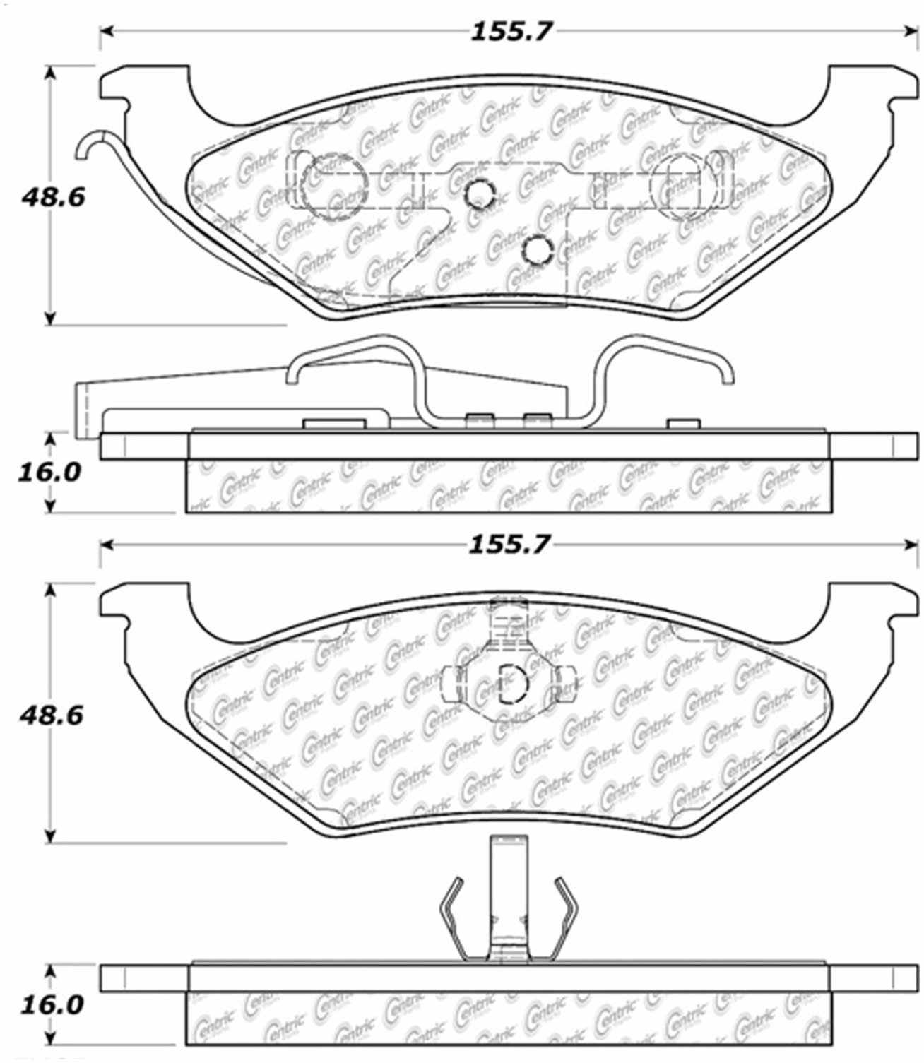 Centric Parts Disc Brake Pad Set with Posi Quiet Technology 105.06620