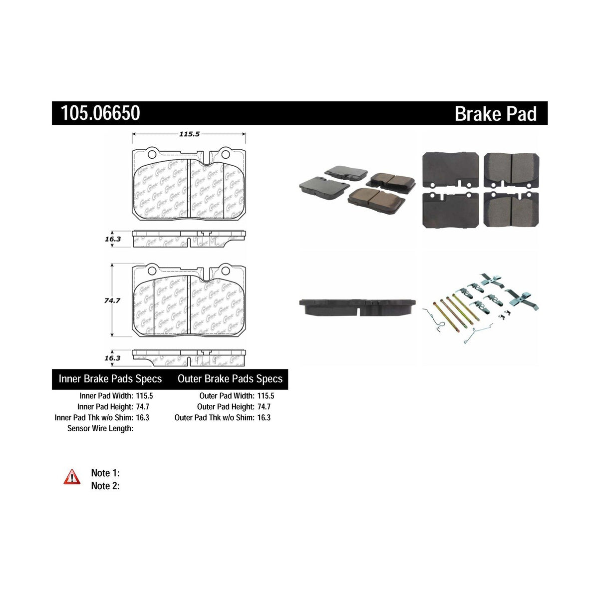 Centric Parts Disc Brake Pad Set with Posi Quiet technology 105.06650