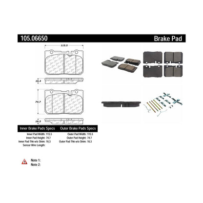 Centric Parts Disc Brake Pad Set with Posi Quiet technology 105.06650