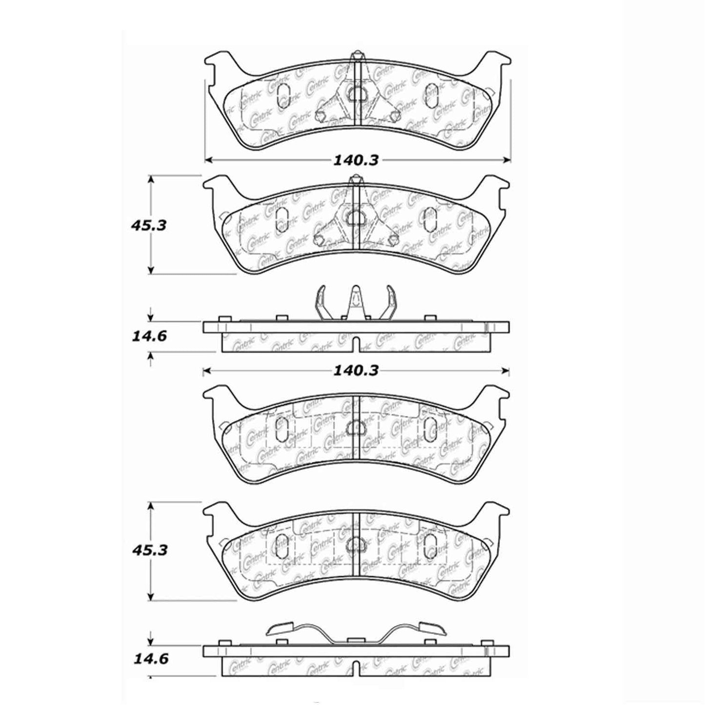 Centric Parts Disc Brake Pad Set with Posi Quiet Technology 105.06670