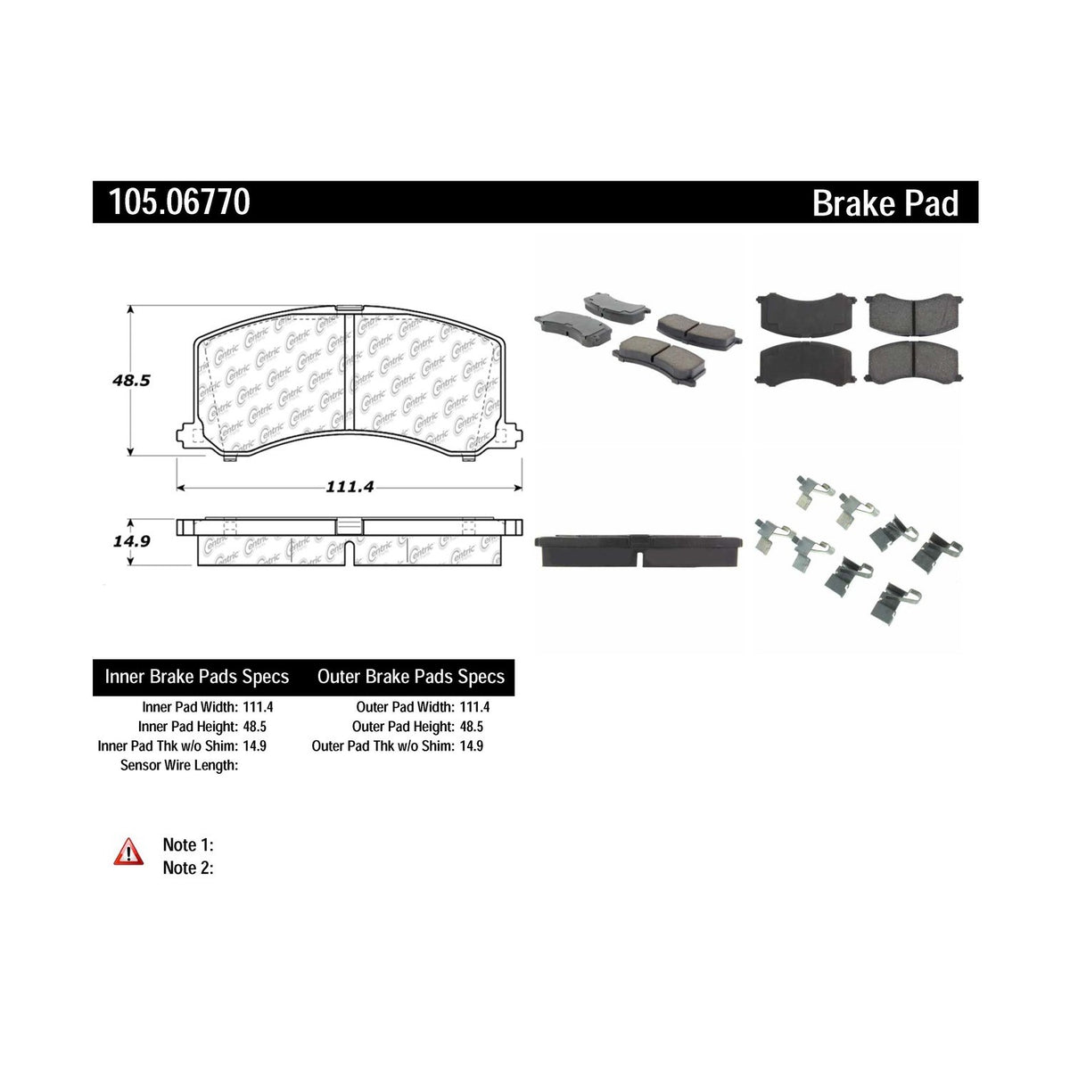 Centric Parts Disc Brake Pad Set 105.06770