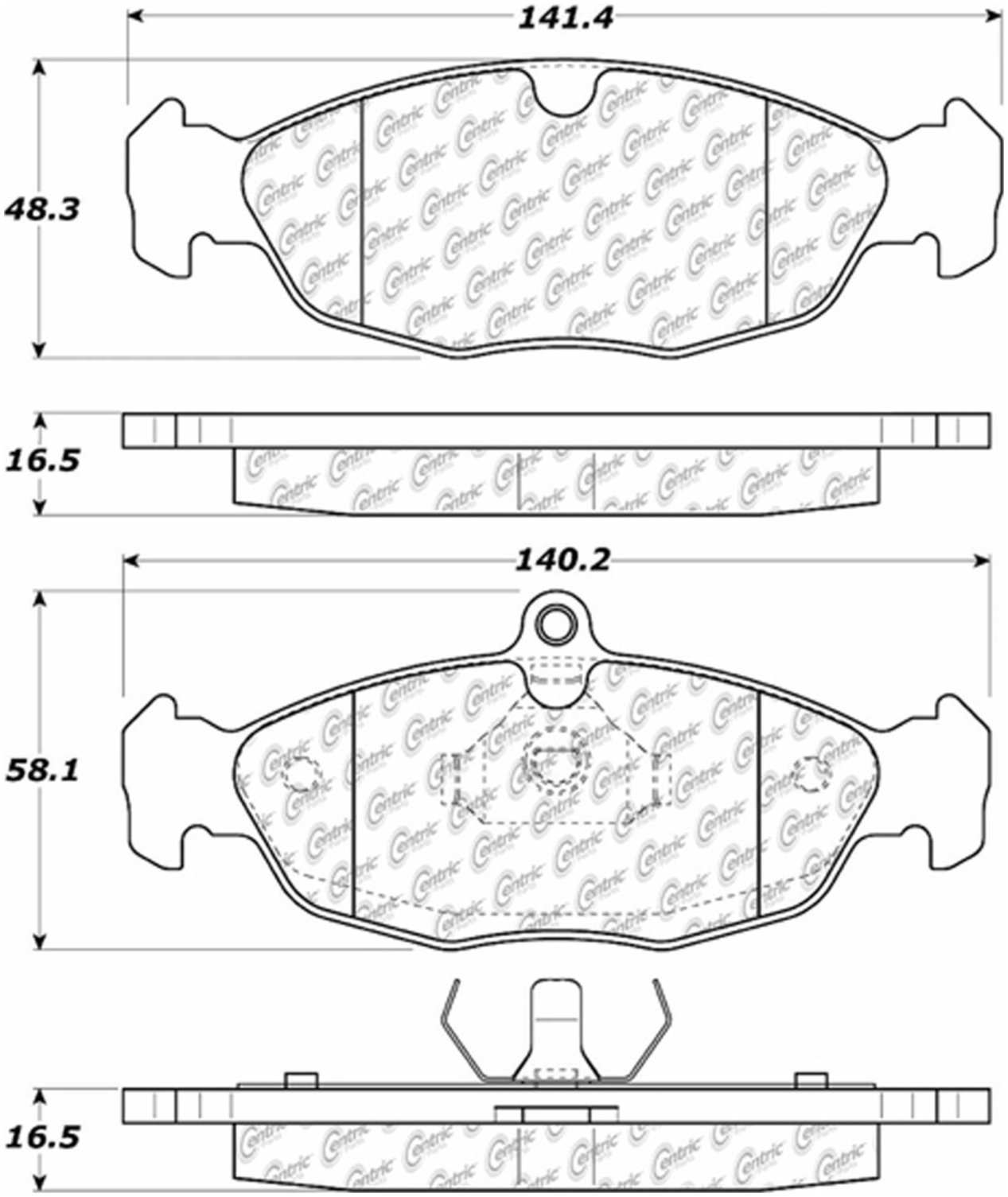 Centric Parts Disc Brake Pad Set with Posi Quiet Technology for 105.06880