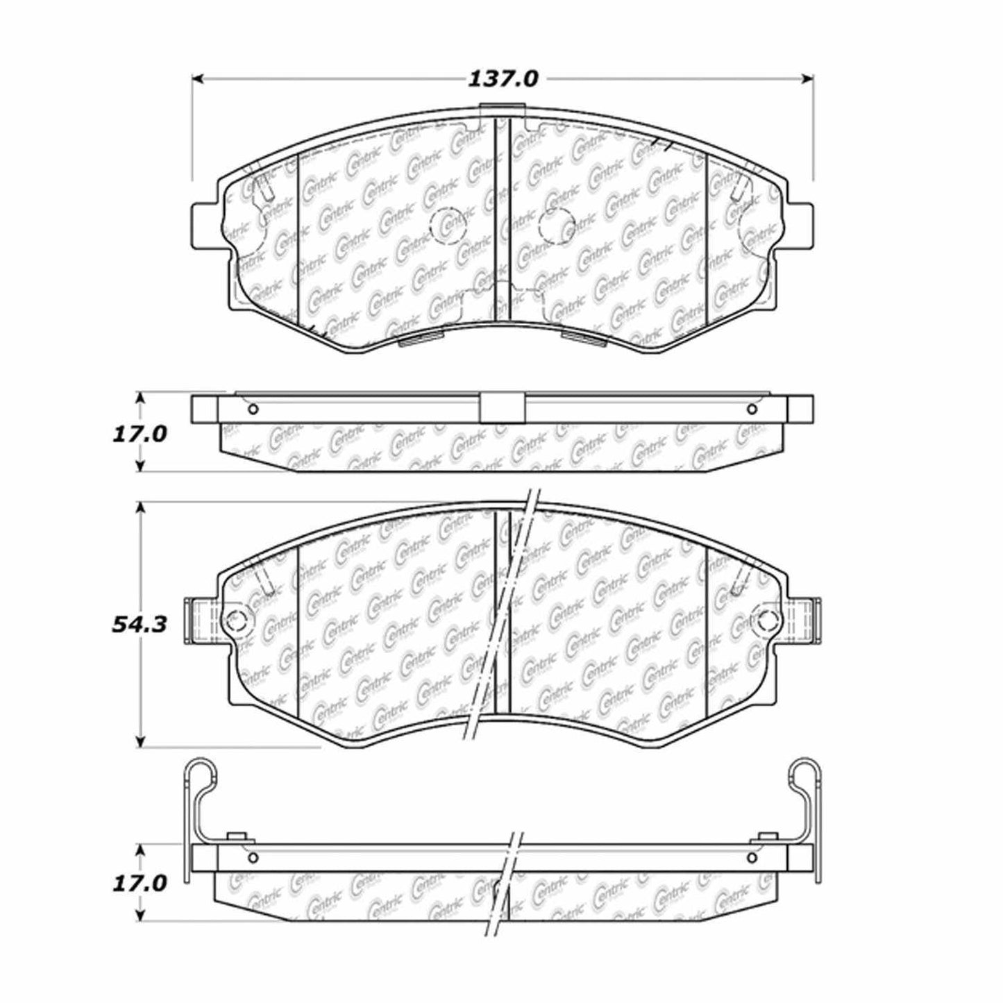 Centric Parts Disc Brake Pad Set 105.07001