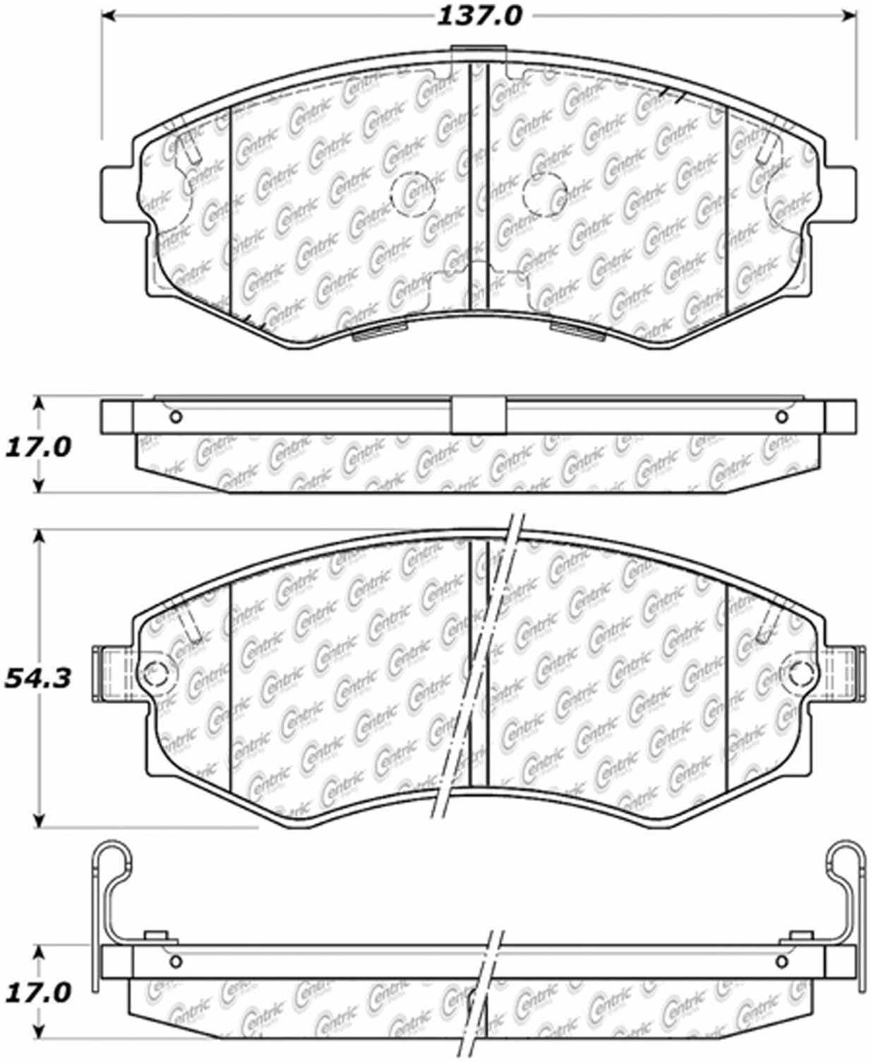 Centric Parts Disc Brake Pad Set with Posi Quiet technology 105.07002