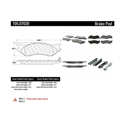 Centric Parts Disc Brake Pad Set 105.07020
