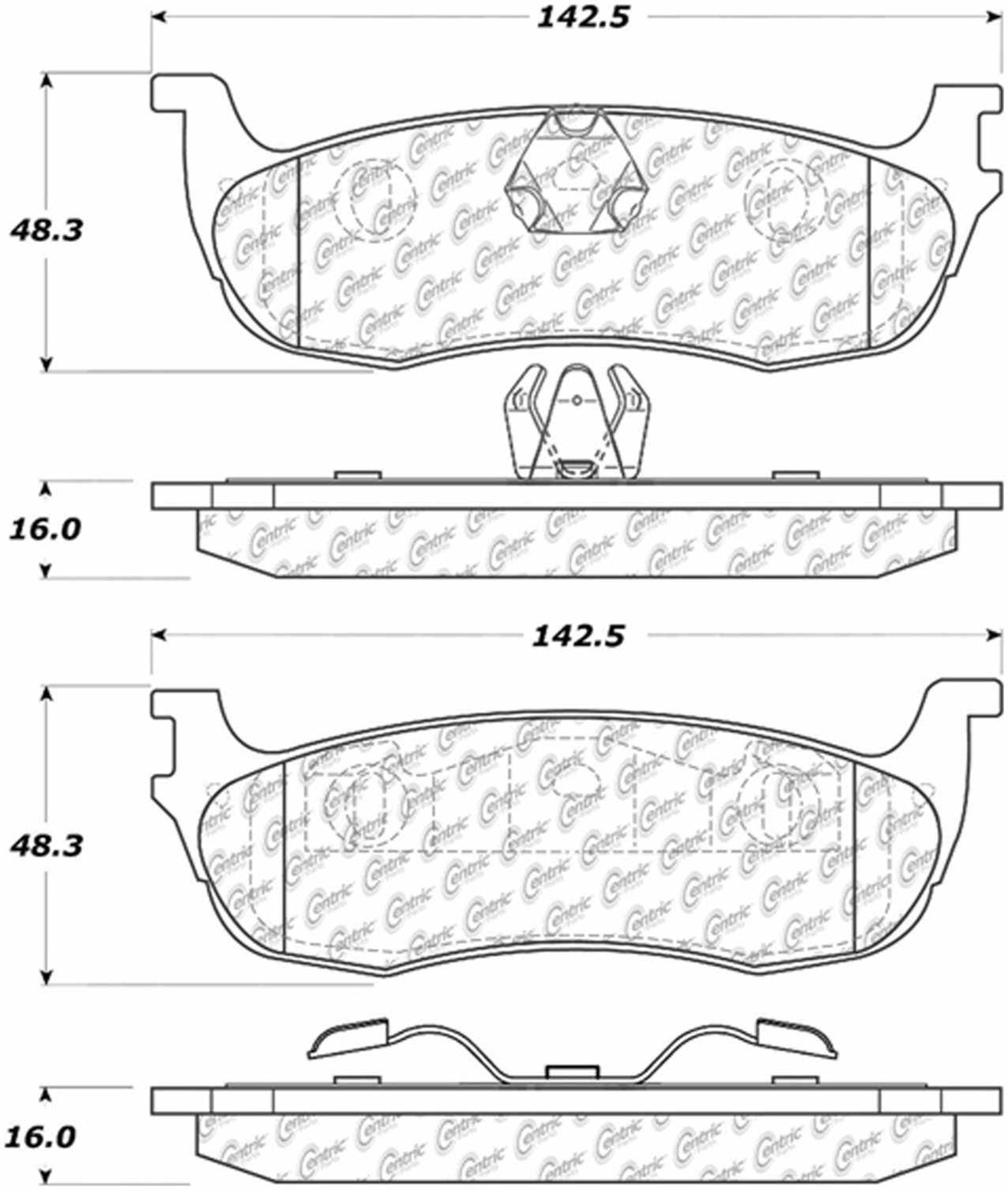 Centric Parts Disc Brake Pad Set Posi Quiet 105.07110