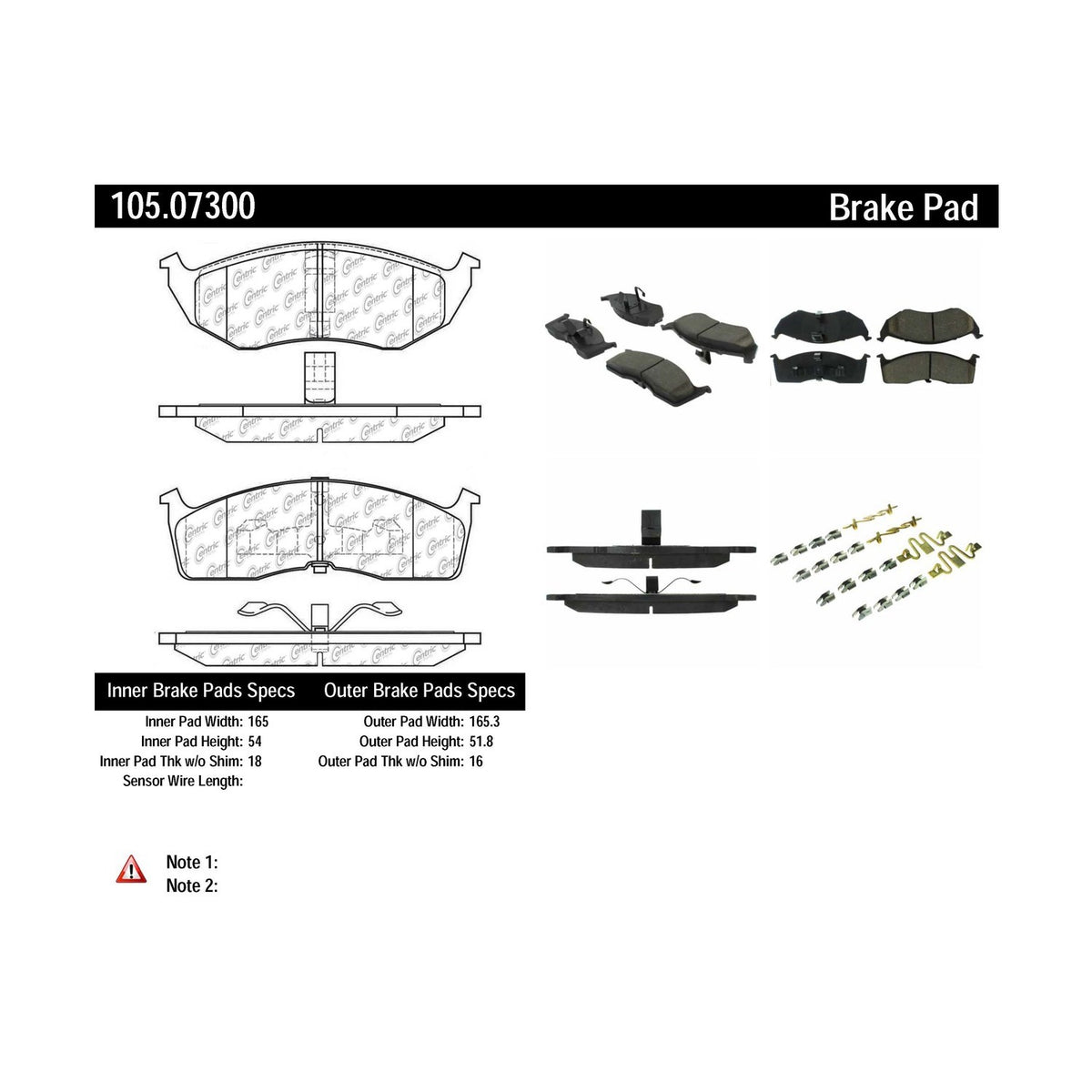 Centric Parts Disc Brake Pad Set 105.07300