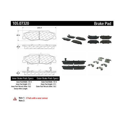 Centric Parts Disc Brake Pad Set with Posi Quiet technology 105.07320