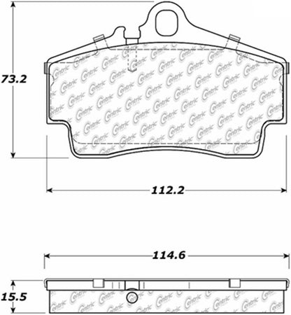 Centric Parts Disc Brake Pad Set Posi Quiet Ceramic with Shims and Hardware for 2008-1999 Porsche 911, 2008-1997 Boxster, 2012-2010 Boxster, 2008-2006 Cayman, 2012-2010 Cayman 105.07380