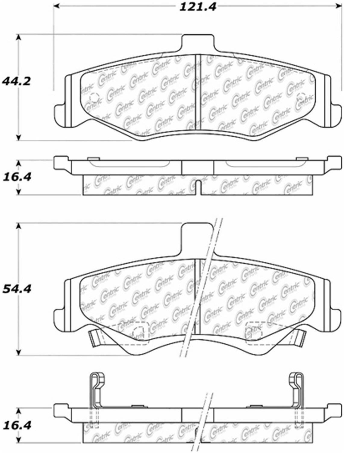 Centric Parts Disc Brake Pad Set Posi Quiet Ceramic with Shims for 1998-2002 Chevrolet Camaro Pontiac Firebird 105.07500
