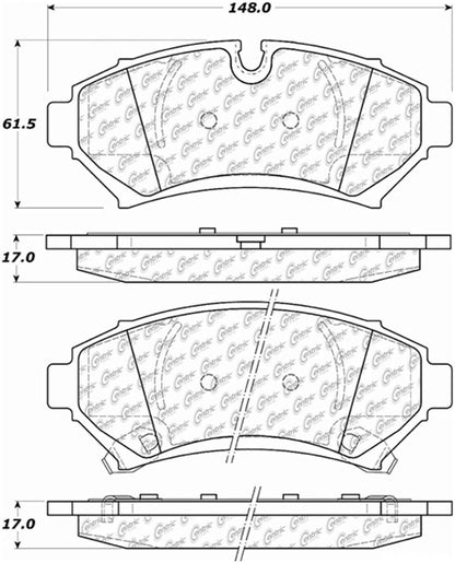 Centric Parts Disc Brake Pad Set Posi Quiet Ceramic with Shims for 1998-2003 Cadillac Seville 105.07530