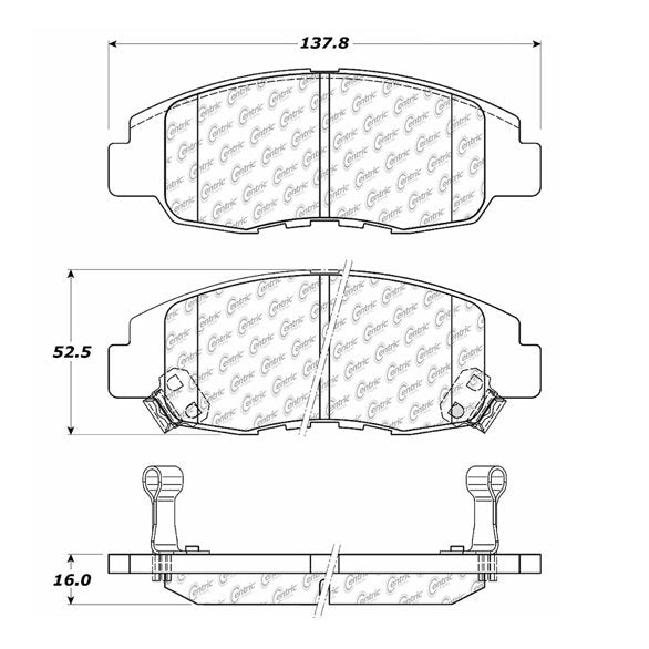Centric Parts Disc Brake Pad Set Posi Quiet Ceramic with Shims and Hardware for Acura EL 2005-1997 Honda Civic 2011-1996 Insight 2014-2010 105.07640