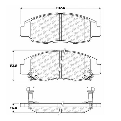 Centric Parts Disc Brake Pad Set Posi Quiet Ceramic with Shims and Hardware for Acura EL 2005-1997 Honda Civic 2011-1996 Insight 2014-2010 105.07640