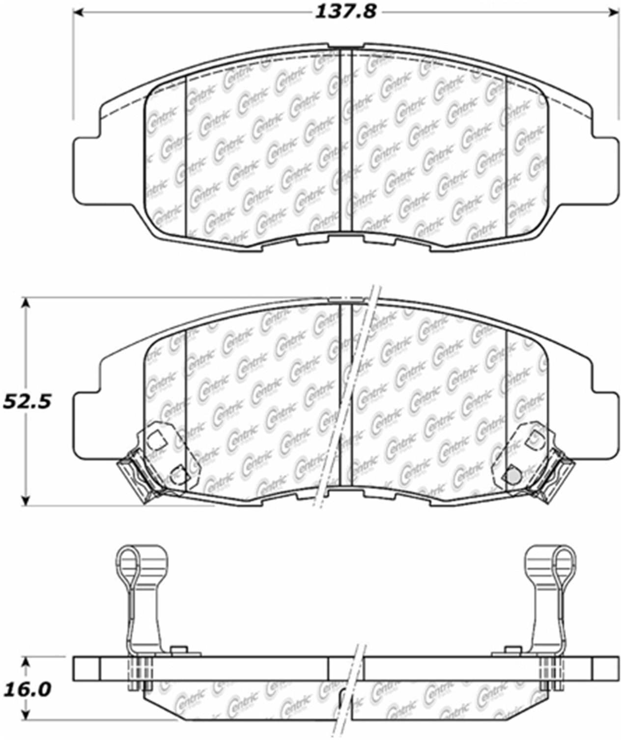 Centric Parts Disc Brake Pad Set Posi Quiet Ceramic with Shims and Hardware for 1998-2002 Honda Accord 105.07641
