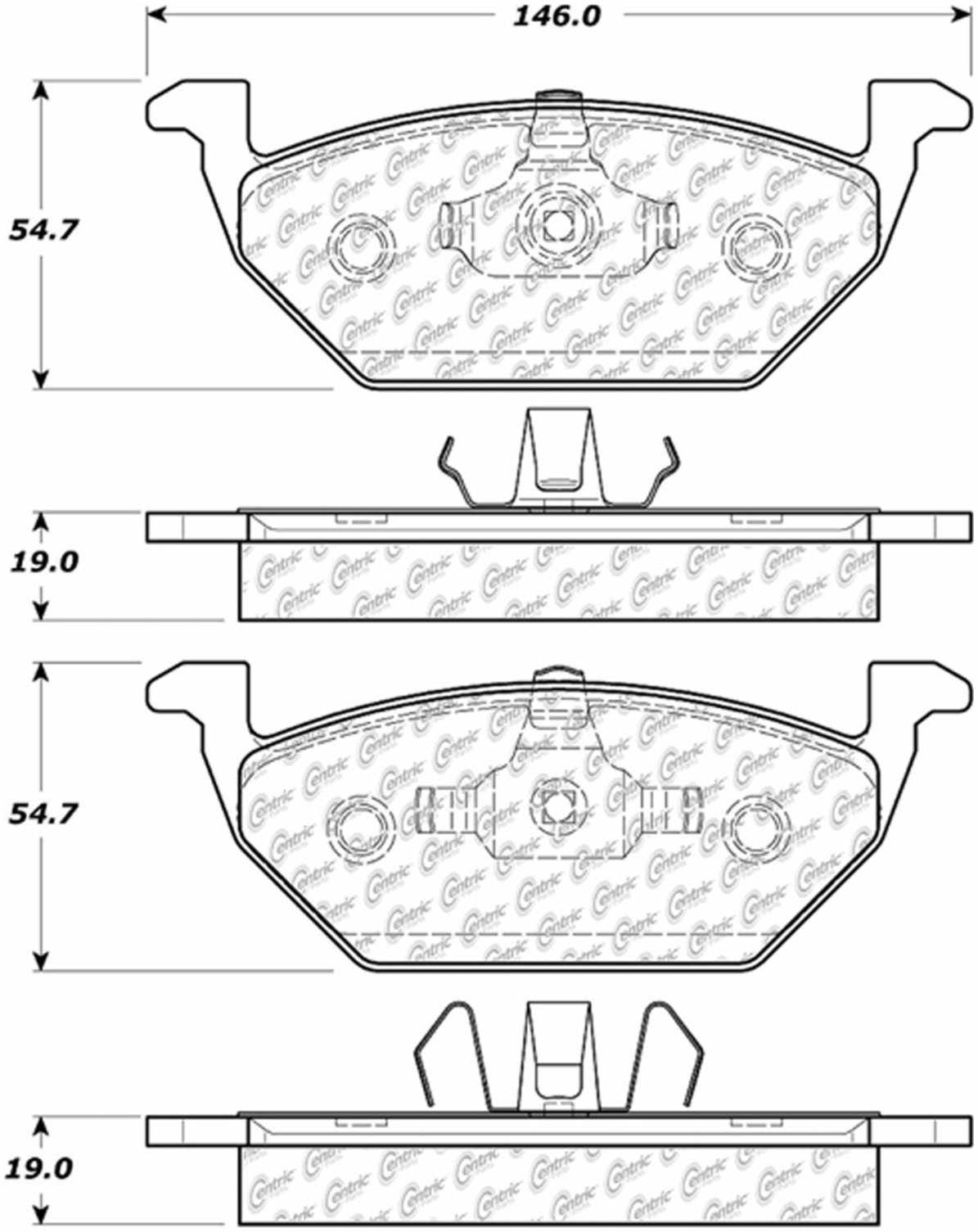 Centric Parts Disc Brake Pad Set Posi Quiet Ceramic with Shims for 2018-2011 Audi A1 105.07680