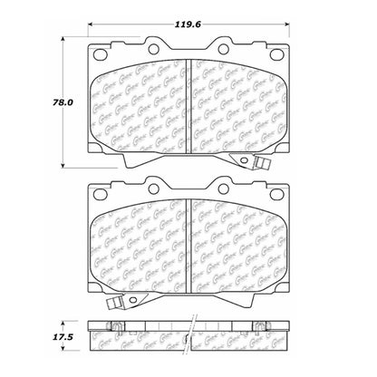 Centric Parts Disc Brake Pad Set Posi Quiet Ceramic with Shims for 2007-1998 Lexus LX470 Toyota Land Cruiser 105.07720