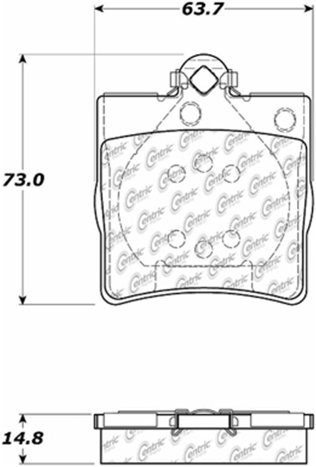 Centric Parts Disc Brake Pad Set Posi Quiet Ceramic with Shims and Hardware for 2004-2008 Chrysler Crossfire, 1999-2005 Mercedes-Benz C230/C240/C280, 1996-2013 SLK