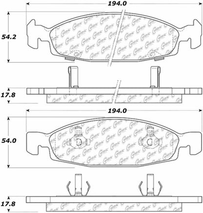 Centric Parts Disc Brake Pad Set Posi Quiet Ceramic with Shimmed for 1999-2002 Jeep Grand Cherokee 105.07900