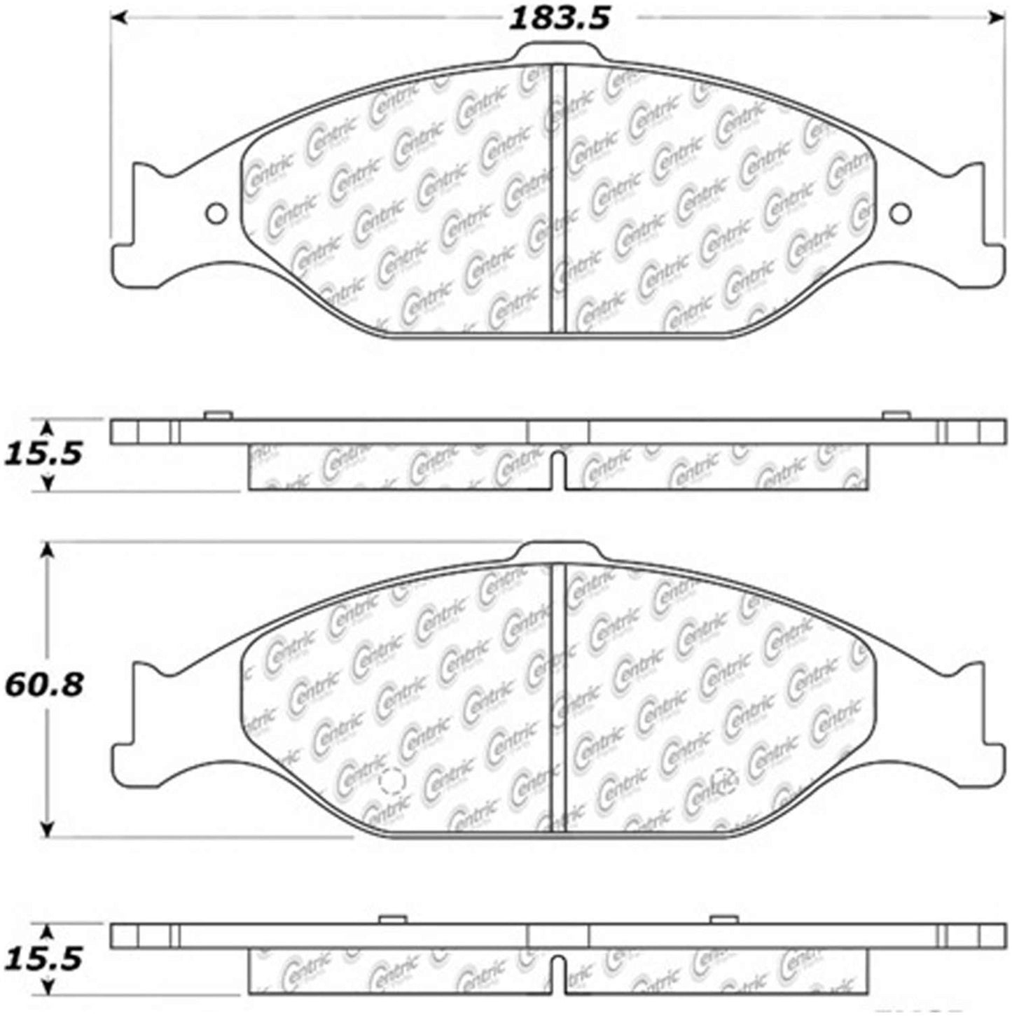 Centric Parts Disc Brake Pad Set Posi Quiet Ceramic with Shims for 1999-2004 Ford Mustang 105.08040