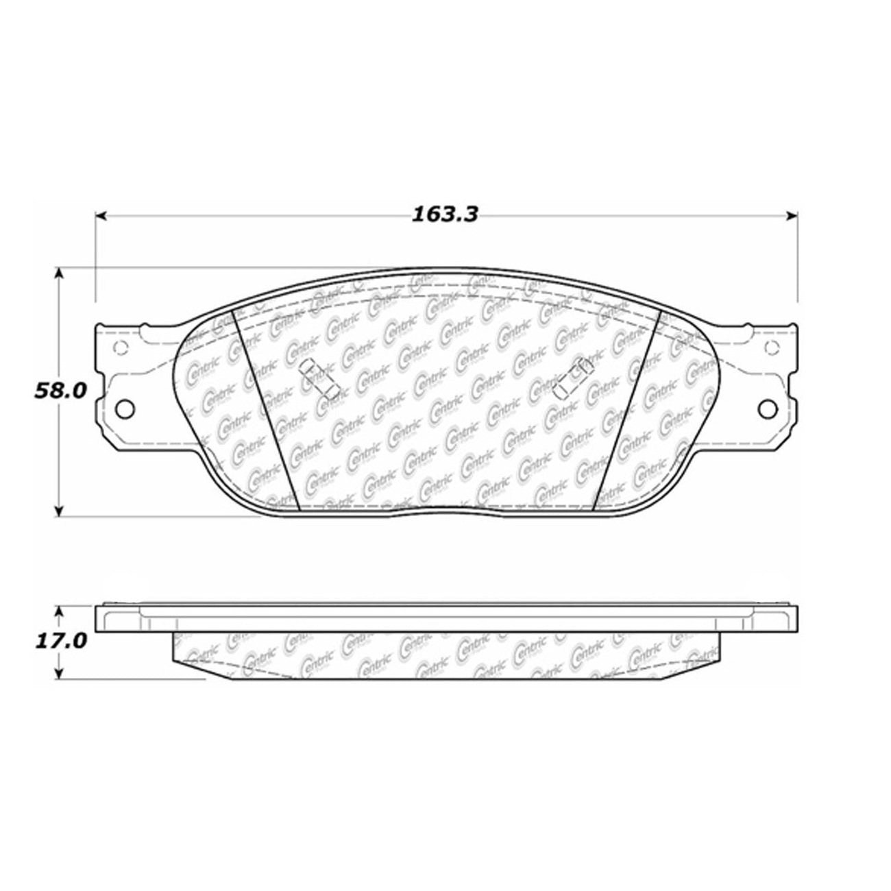 Centric Parts Disc Brake Pad Set Posi Quiet Ceramic with Shims for 2005-2002 Ford Thunderbird, 2002-2000 Jaguar S-Type, 2006-2000 Lincoln LS 105.08050