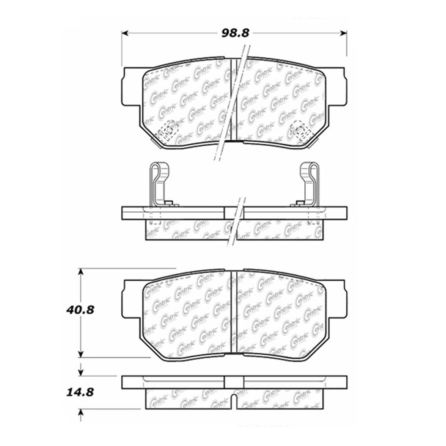 Centric Parts Disc Brake Pad Set Posi Quiet Ceramic with Shims for Aston Martin Vanquish 2005-2001 105.08100