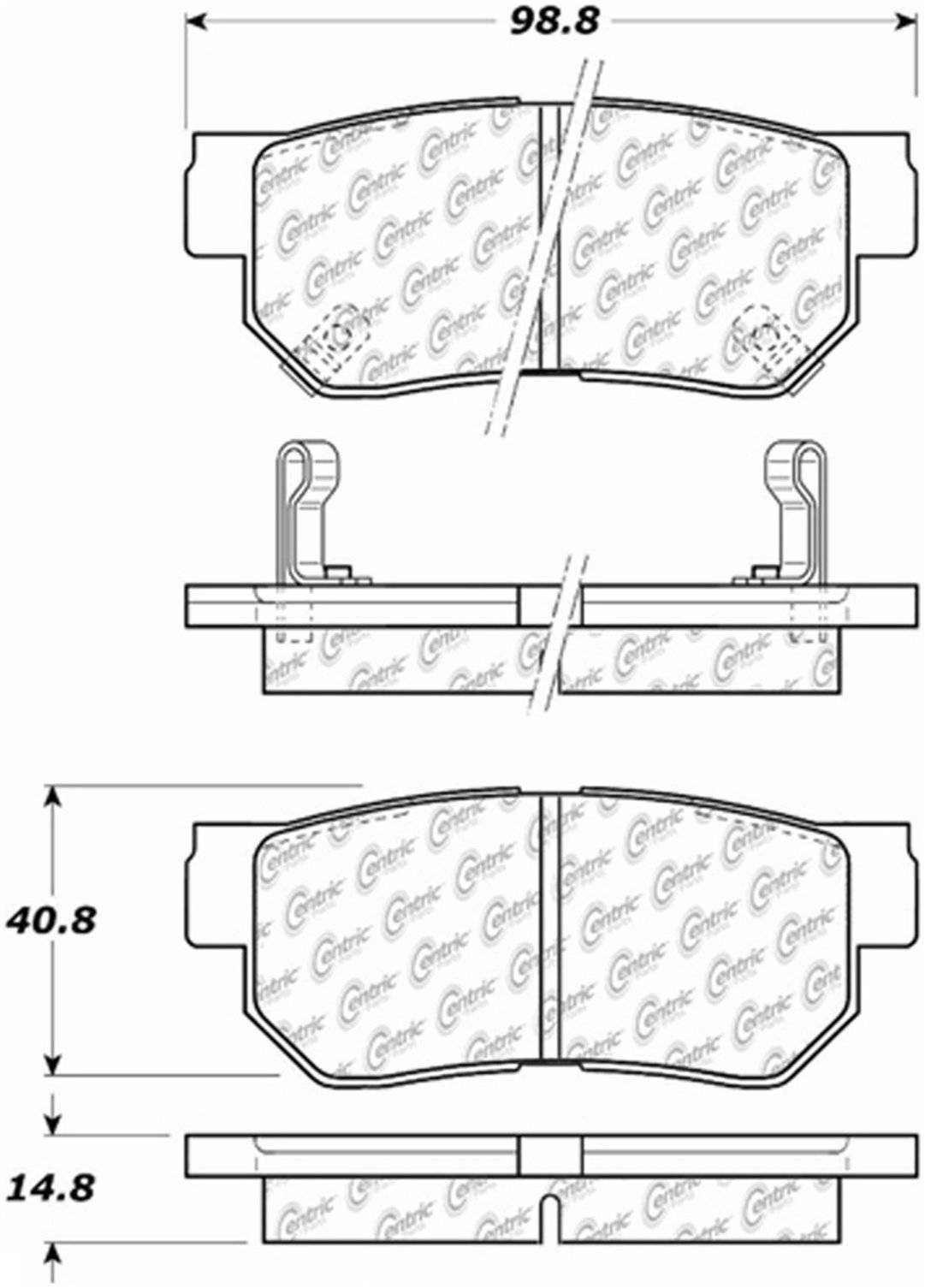 Centric Parts Disc Brake Pad Set Posi Quiet Ceramic with Shims for 2001-2010 Hyundai, Kia and related models