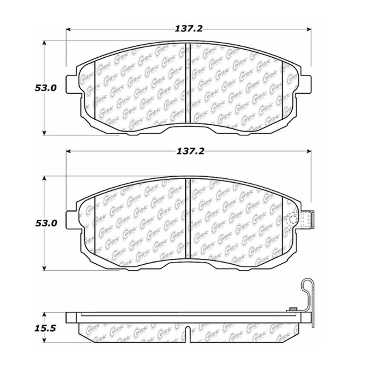 Centric Parts Disc Brake Pad Set Posi Quiet Ceramic with Shims for Nissan Altima 2007‑2013, Juke 2011‑2017, Sentra 2007‑2019 105.08152
