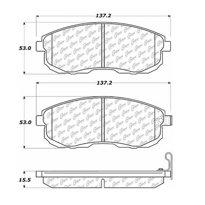 Centric Parts Disc Brake Pad Set Posi Quiet Ceramic with Shims for Nissan Altima 2007‑2013, Juke 2011‑2017, Sentra 2007‑2019 105.08152