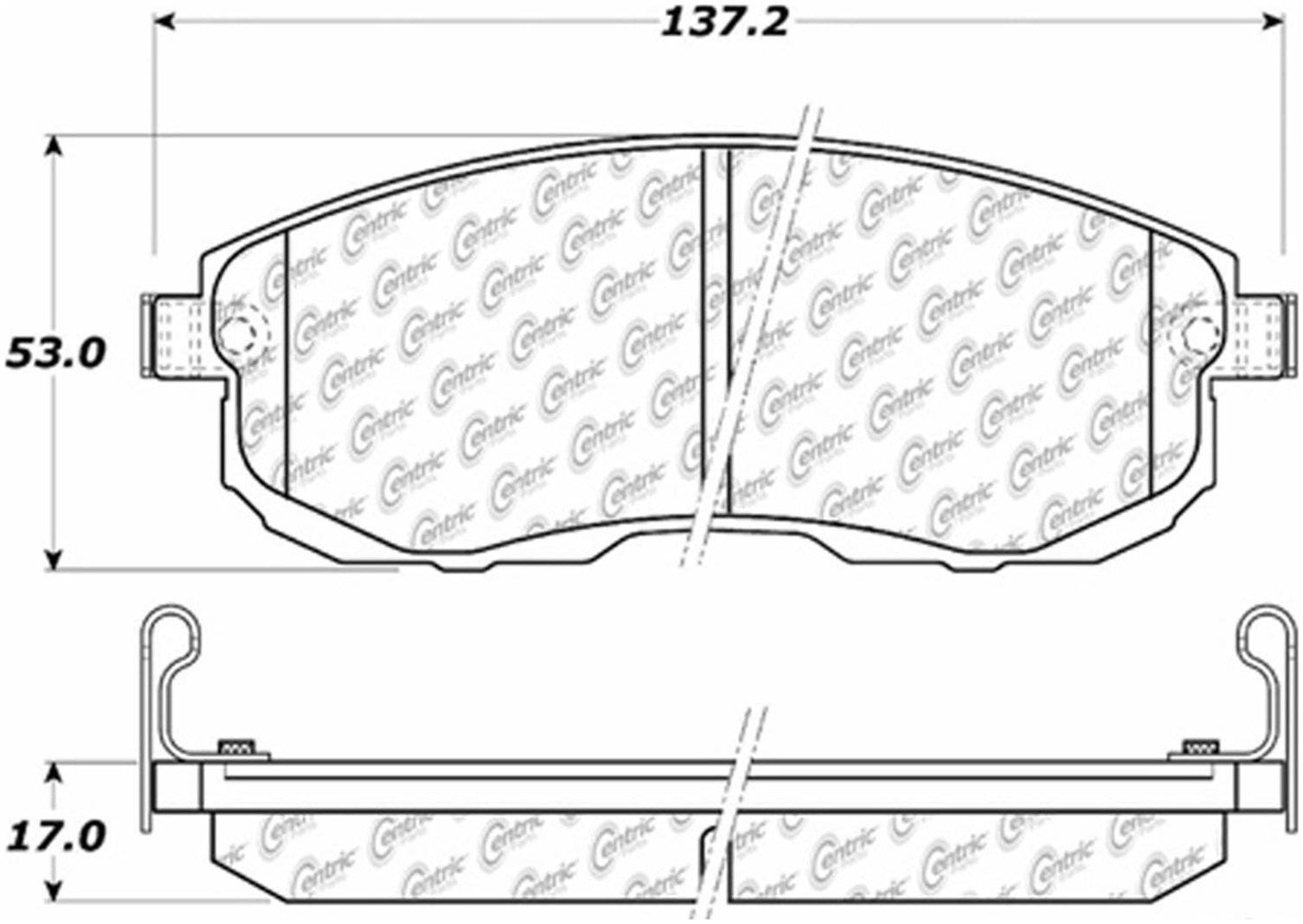 Centric Parts Disc Brake Pad Set Posi Quiet Ceramic with Shims and Hardware for 2007-2014 Suzuki SX4 105.08153