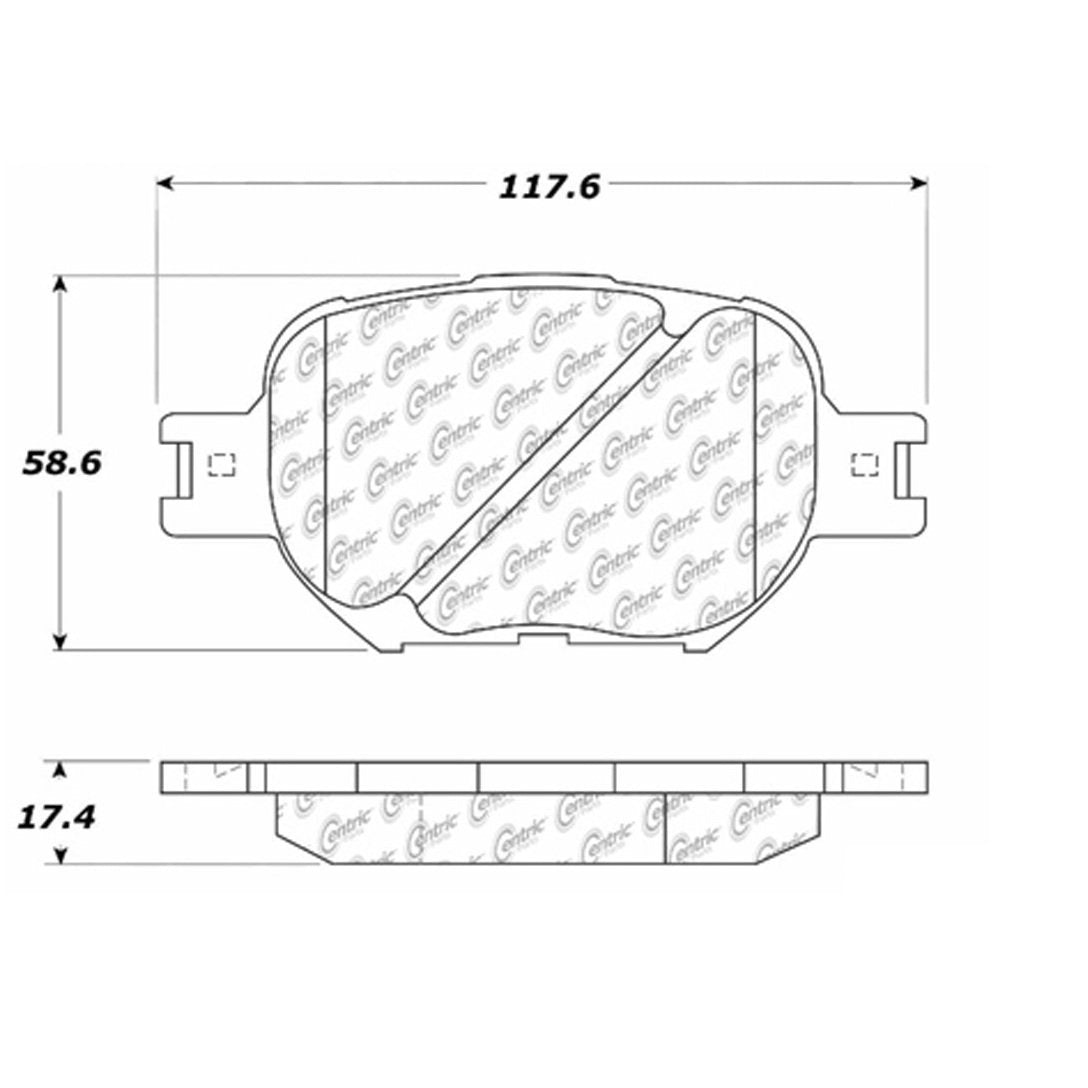Centric Parts Disc Brake Pad Set Posi Quiet Ceramic with Shims and Hardware for 2010-2005 Scion tC 2005-2000 Toyota Celica 105.08170