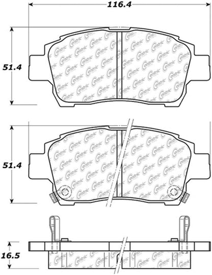 Centric Parts Disc Brake Pad Set Posi Quiet Ceramic with Shims and Hardware for 2009-2008 Scion iQ 2015-2012 xA 2006-2004 xB 2006-2004 Toyota Echo 2005-2001 MR2 Spyder 2006-2000 Prius 2009-2001 105.08220