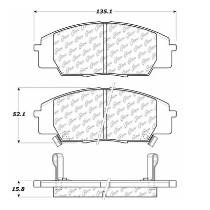 Centric Parts Disc Brake Pad Set Posi Quiet Ceramic with Shims for 2000-2011 Acura CSX RSX Honda Civic S2000 105.08290