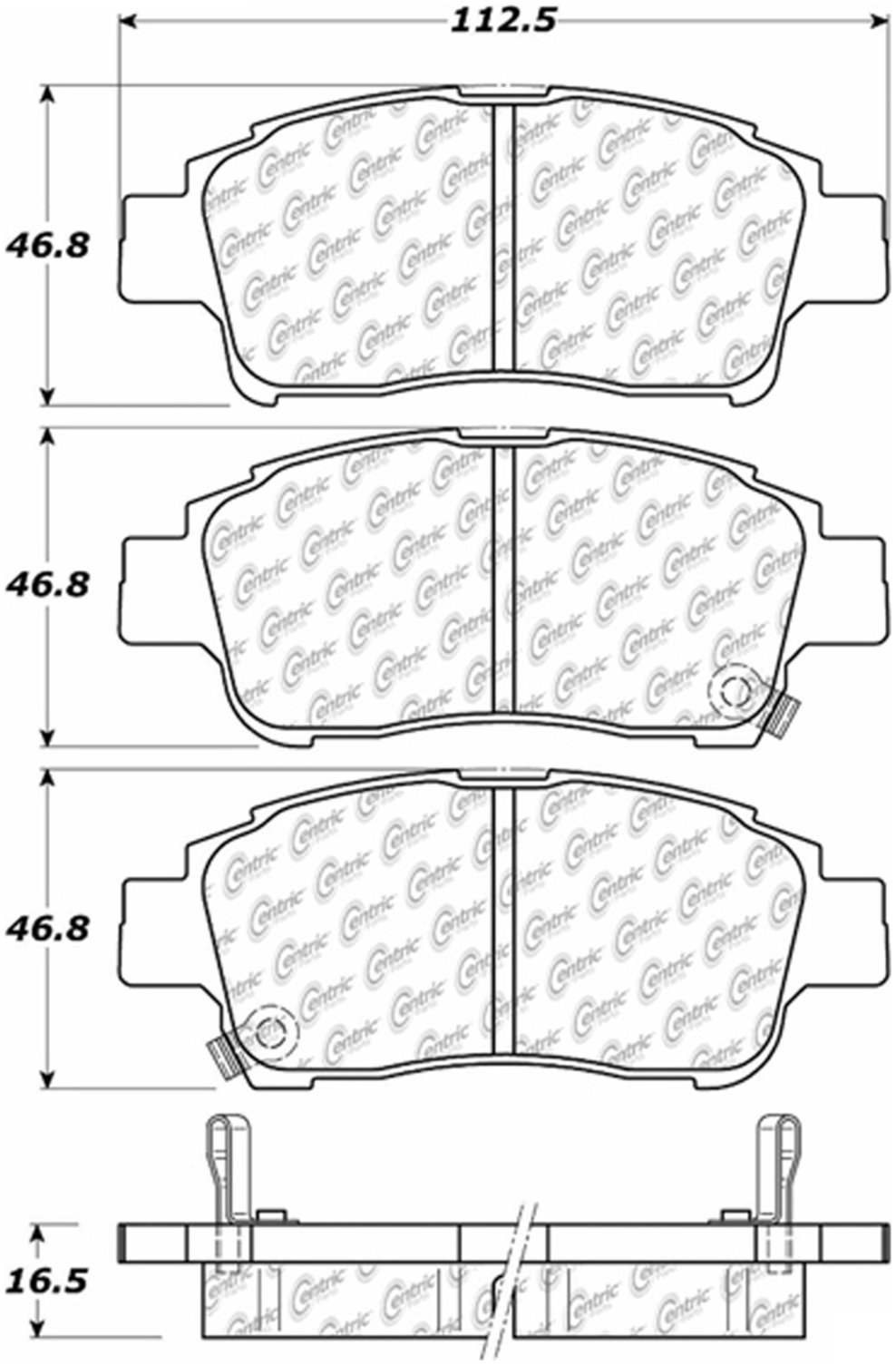 Centric Parts Disc Brake Pad Set Posi Quiet Ceramic with Shimmed for 2000 Toyota Echo 105.08310