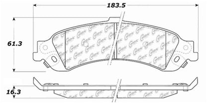 Centric Parts Disc Brake Pad Set Posi Quiet Ceramic with Shims for 2000-2006 Cadillac Escalade 105.08340