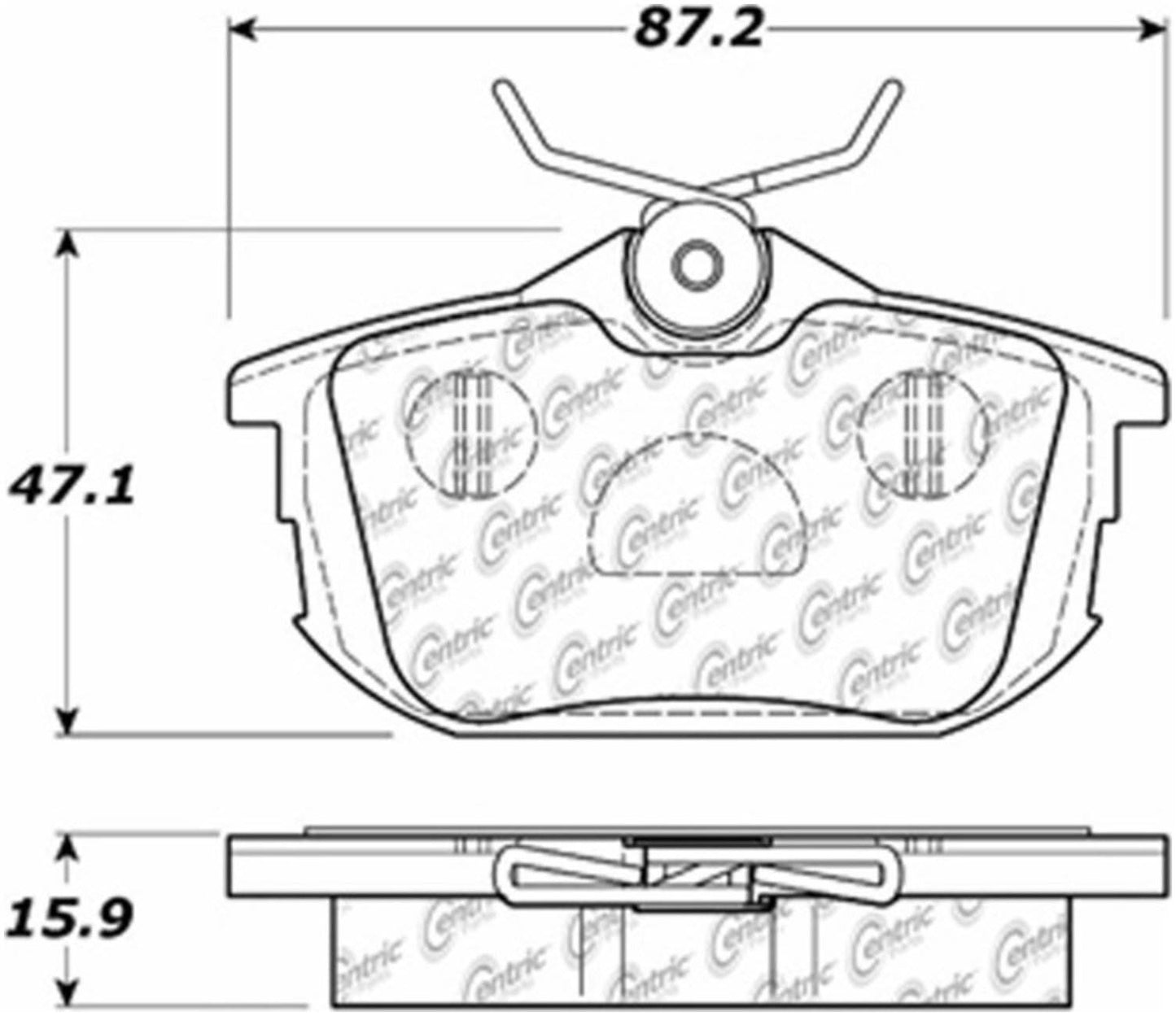 Centric Parts Disc Brake Pad Set Posi Quiet Ceramic with Shims for Mitsubishi Space Star 2004-2003 Smart Forfour 2007-2005 Volvo S40 2012-1999 V40 2004-1999 105.08380
