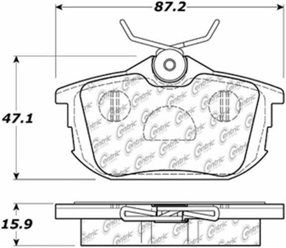 Centric Parts Disc Brake Pad Set Posi Quiet Ceramic with Shims for Mitsubishi Space Star 2004-2003 Smart Forfour 2007-2005 Volvo S40 2012-1999 V40 2004-1999 105.08380