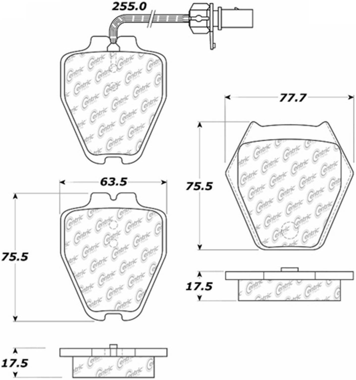 Centric Parts Disc Brake Pad Set Posi Quiet Ceramic with Shimmed for 2000-2005 Audi A6 Quattro Volkswagen Passat