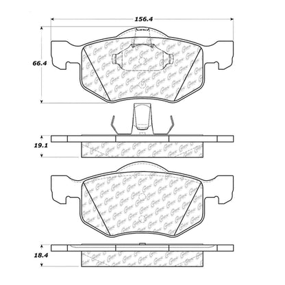 Centric Parts Disc Brake Pad Set Posi Quiet Ceramic with Shimmed for 2001-2007 Ford Escape, Mazda Tribute, Mercury Mariner 105.08430